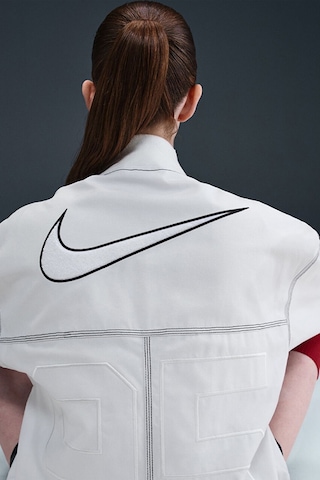 Nike Clothing Street Gx Oversized Cargo Jacket Bol Kesim Ferrmuarlı Kanvas Kadın Ceket Beyaz