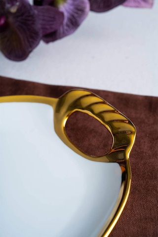 Acar Kaı-07681/4-gld Arven Gold Porselen Oval Sunum Tepsi - 41 16 3,5 Cm Gold