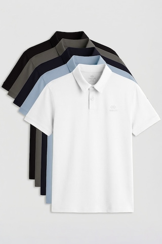 Standart Fit Basic Polo Yaka 5li Paket Erkek T-shirt - 87748 Çok Renkli
