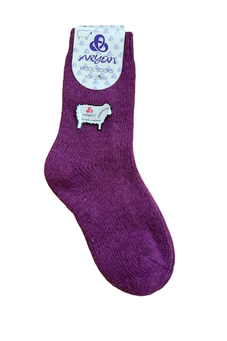 Aryün Çocuk Rengarenk Yün Çorap 6 Çift Renkli