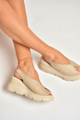 Fox Shoes U312255009 Ten Kalın Tabanlı Kadın Sandalet Ten-suni Deri Ten Rengi