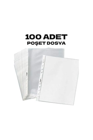 Nistabolje 100 Adet A4 Şeffaf Dosya Föy Poşet Dosya Diğer