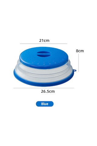 Wezone Mikrodalga Fırın Kapaklı, Çatıklı Silikon Muhafaza Kapağı Yağ Ve Spreyi Engelle, Çekmeceli Tasarım İle Çok Amaçlı Mutfak Aleti Mavi Diğer