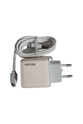 Kensa 3.0A 15W Micro Şarj Aleti Seti Beyaz