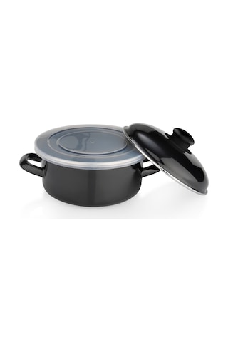 Schafer Komfort Pişir Sakla Emaye Tencere 18 Cm-siyah