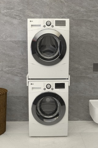Solvo Banyo Dolabı Çamaşır Ve Kurutma Makinesi Dolabı Beyaz Beyaz
