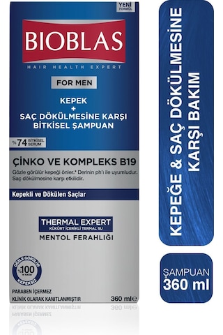 Bioblas Thermal Expert Men Kepek ve Saç Dökülmesine Karşı Şampuan 360 Ml