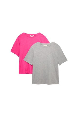 Marks & Spencer 2’li Pamuklu Pijama Üstü T37003664T Pembe