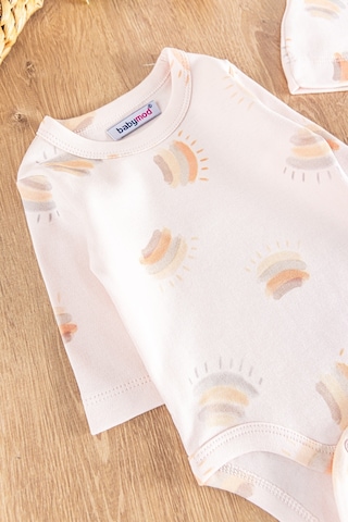 Babymod Gökkuşağı Desenli Şapkalı 3'lü Kız Bebek Takım 001