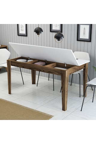 Milan Yemek Masası - Ceviz / Beyaz