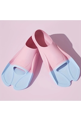 Elmpaly Toz + Gök Mavisi M36-38 Yetişkin Silikon Palet Yüzme Eğitimi Dalış Kısa Palet Yüzme Ekipmanı Akuamarin