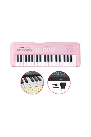 Jwin Cmk-1237 37 Tuşlu Elektronik Org Etiket. Adaptör Hediye - Pembe