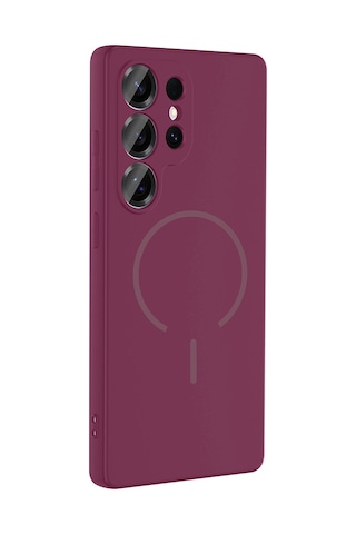 Galaxy Uyumlu S25 Ultra Kılıf Magsafe Destekli Kamera Korumalı Yumuşak Silikon Pazarplus Rose Pembe