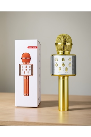 Kareoke Mikrofon Bluetooth Hoparlör Sd Kart Girişli