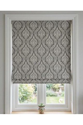 Damask Katlamalı Perde Gri