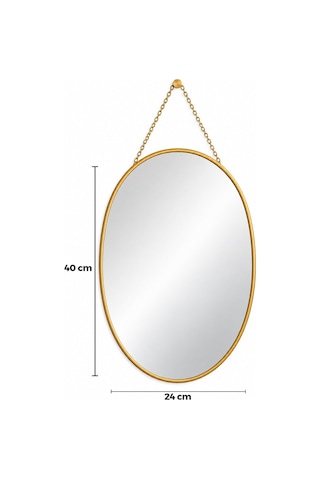 İbico Dekoratif Duvar Aynası Gold Çerçeveli İp Askılı 24x40cm- 18'li Paket