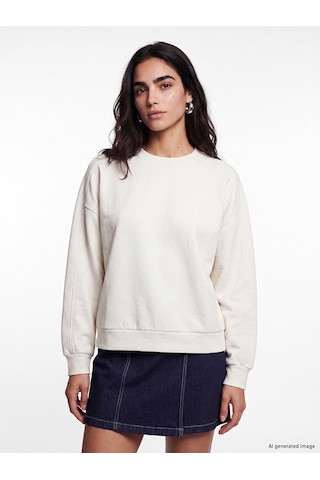 Lcw Vision Gri Soft Touch Oversize Kadın Sweatshirt