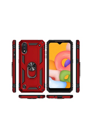 Samsung Uyumlu Galaxy A01 Kılıf Zore Vega Kapak-Siyah