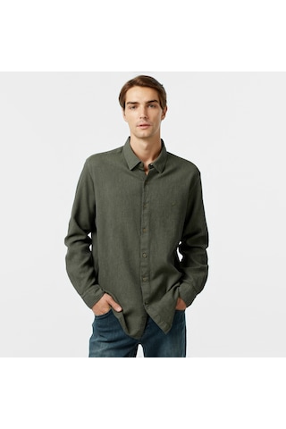 Nautica Erkek Yeşil Classic Fit Gömlek Düz W47402t Yeşil