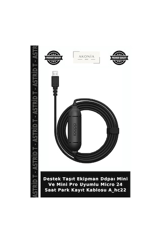Destek Taşıt Ekipman Ddpaı Mini Ve Mini Pro Uyumlu Micro 24 Saat Park Kayıt Kablosu A Hc22
