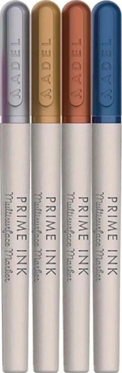 Adel Prime Ink Multisurface Metalik Marker 4 Lü Çok Renkli