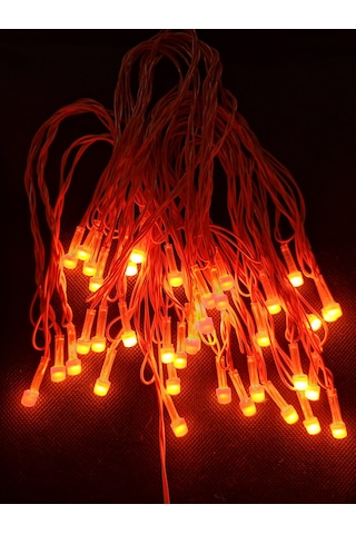 Turuncu 10 Metre Led Işık 220volt Dekor Ledi - Yılbaşı Ağacı Ledi Turuncu