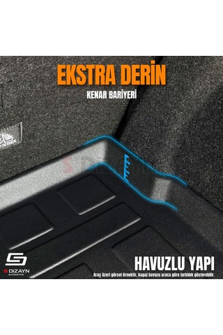 S-dizayn Vw Jetta 3d Pro Bagaj Havuzu Cepli 2011 Üzeri A+ Kalite