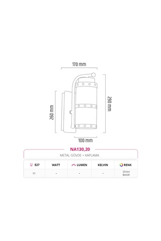 Nevo İç Mekan Aplik Na130.20 Bakır