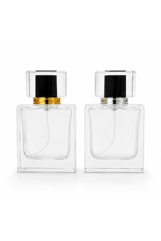 20 Adet Boş Cam Parfüm Şişe, 50 Ml, Mia Model, Şeffaf, Geçmeli,-fpu-50