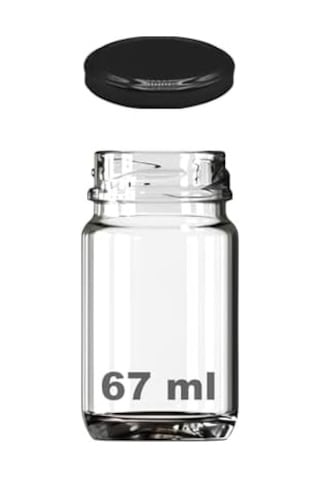 67 Ml Şeffaf Shot Kavanoz 67 Cc Konserve Metal Siyah Kapaklı Cam Kavanoz 6 Adet Açık Kahverengi