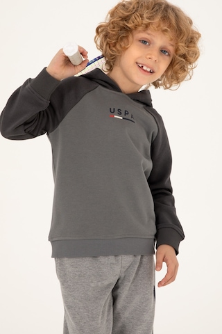 U.S. Polo Assn. Erkek Çocuk Gri Kapüşonlu Sweatshirt 50293495-VR024