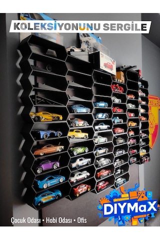 Hot Wheels Uyumlu 10'lu Duvar Standı 1/64 Diecast Matchbox Model Araba Sergileme Rafı Koleks - Beyaz