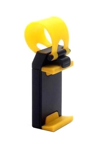 Jms Güçlü Taşıma Kapasitesi Profesyonel Evrensel Araç Direksiyon Cep Telefon Tutucu Sarı