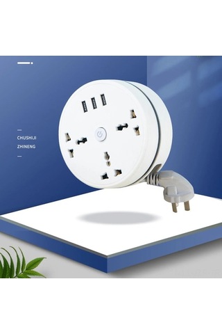 Xianwen Geeroyoo Seyahat Şarj İstasyonu - 3 Ac Çıkışlı, 3 Usb