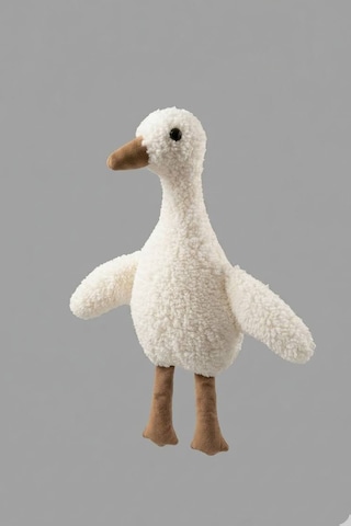 Sevimli Duck Uyku Arkadaşı Antialerjik- Vidalı Göz- 40 Cm X 35 Cm Ekru Ördek