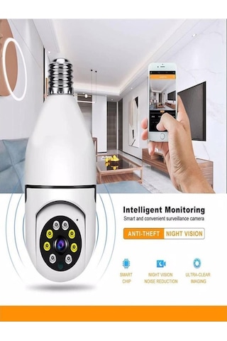 360 Ptz Ip Kamera Gece Görüş Kablosuz Bebek Güvenlik Akıllı Ampul Wifi Kamera Ip36