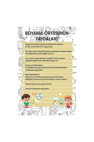Prenses Yıkanabilir Boyama Örtüsü 100 180