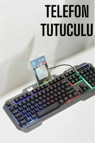 Oyuncu Klavyesi Q Klavye Rgb Işıklı Mouse Hediyeli Diğer