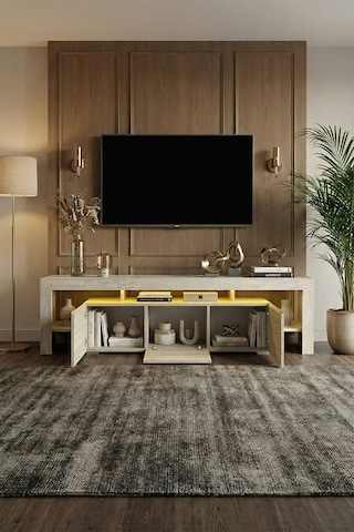 Kale Ledli Tv Ünitesi 200 Cm Traverten