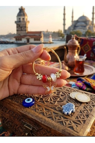 Türkiye Şans Kırmızı Çelik Bileklik Gold