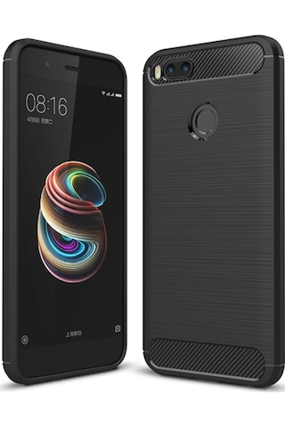 Xiaomi Mi 5X Dark Ultra Koruma Karbon Fiber Doku Silikon Kilif 279048454 - Renk / Kirmizi