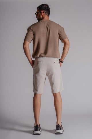 Braccas Erkek Yandan Cepli Klasik Bel Slim Fit Chino Şort Bej Bej
