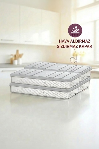 Selka Home 4 Adet 1 Lt. Nora Organizer Buzdolabı Buzluk Düzenleyici Saklama Kabı