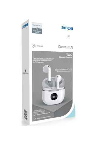 Simex QUANTUM AI Yapay Zeka Destekli Akıllı HD Mikrofon Gerçek Zamanlı Dil Çeviri Ai Anlık Tercüme 5.4 Bluetooth Kulaklık