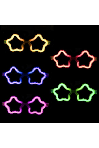 12 Adet Yıldız Glow Gözlük Glow Partisi Ve Etkinlik İçin - Evori-874088
