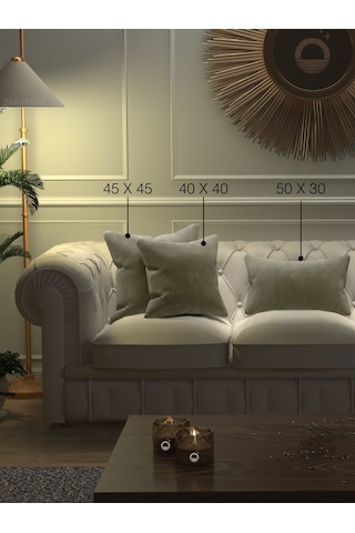 Br Yakamoz Taş Rengi Kırlent , Yastık Kılıfı Kadife Görünümlü Velvet Touch Serisi Taş Rengi