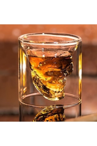 Senon Crystal Head Kuru Kafa 4 Lü Shot Bardak Seti Tekila Bardağı Kuru Kafa Tasarımlı Isıya Dayanıklı Sunum Kokteyl Bardağı