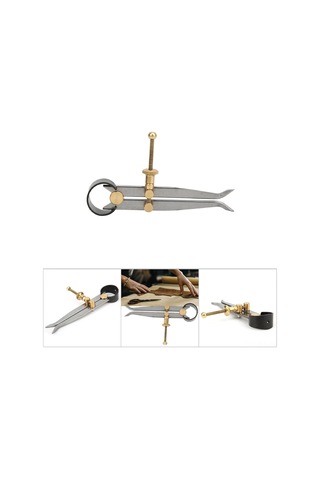 Xindoker 100mm Karbon Çelik Ve Pirinç İç Yaylı Kalem Ayracı - Üretim Ve Deri İşçiliği İçin Hassas Kesim Ve Ölçüm Aracı