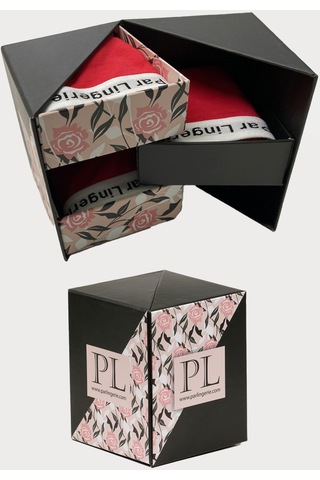 Parlingerie Yılbaşı 3lü Kutulu Slip Külot Seti Kırmızı