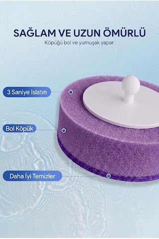 32 Adet 4 Paket Lavanta Premium Deterjanlı Tek Kullanımlık Tuvalet Temizleme Süngeri Duvara Mo
